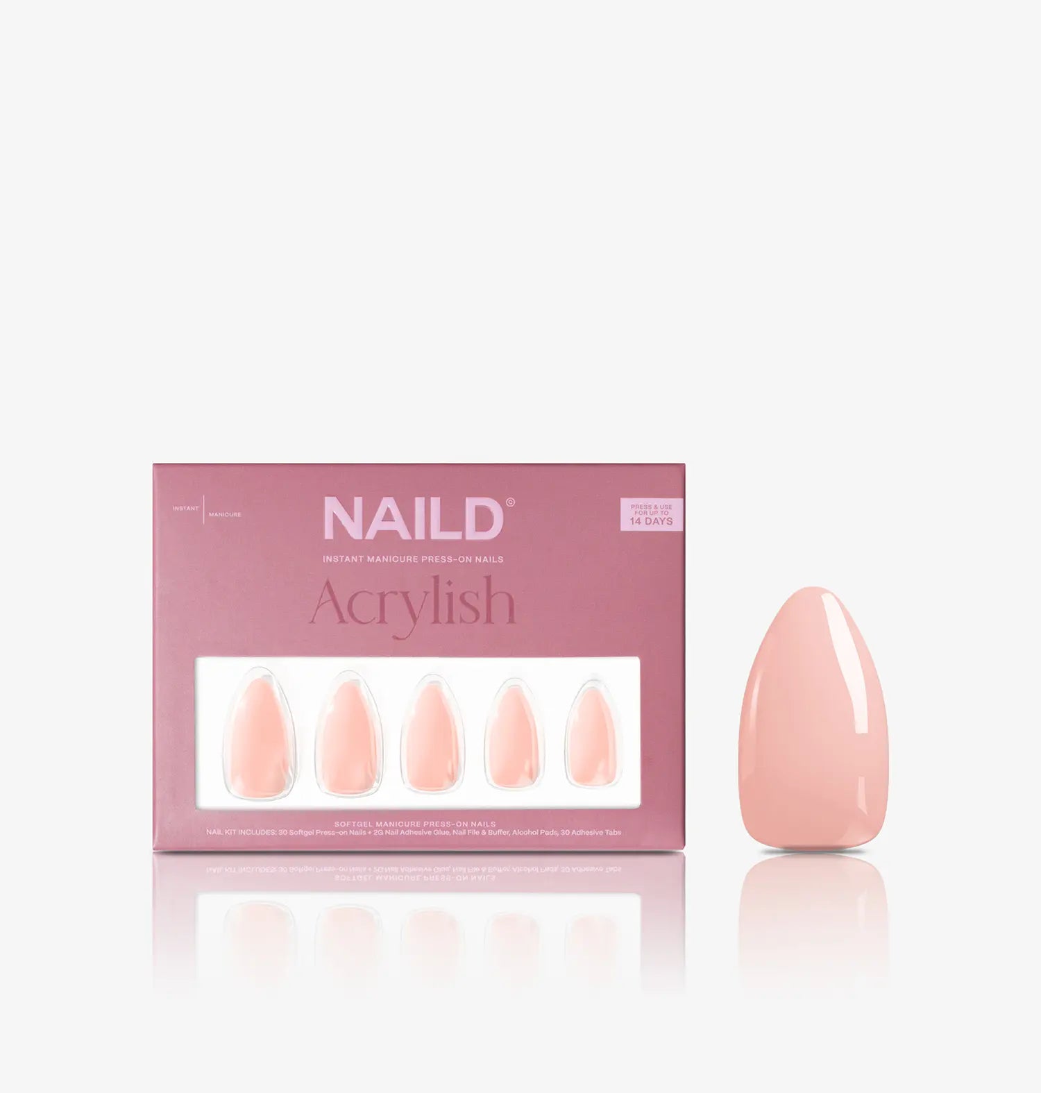 Nude #1 Almond Softgel Press-On Nails XL Pack (60 Nails)