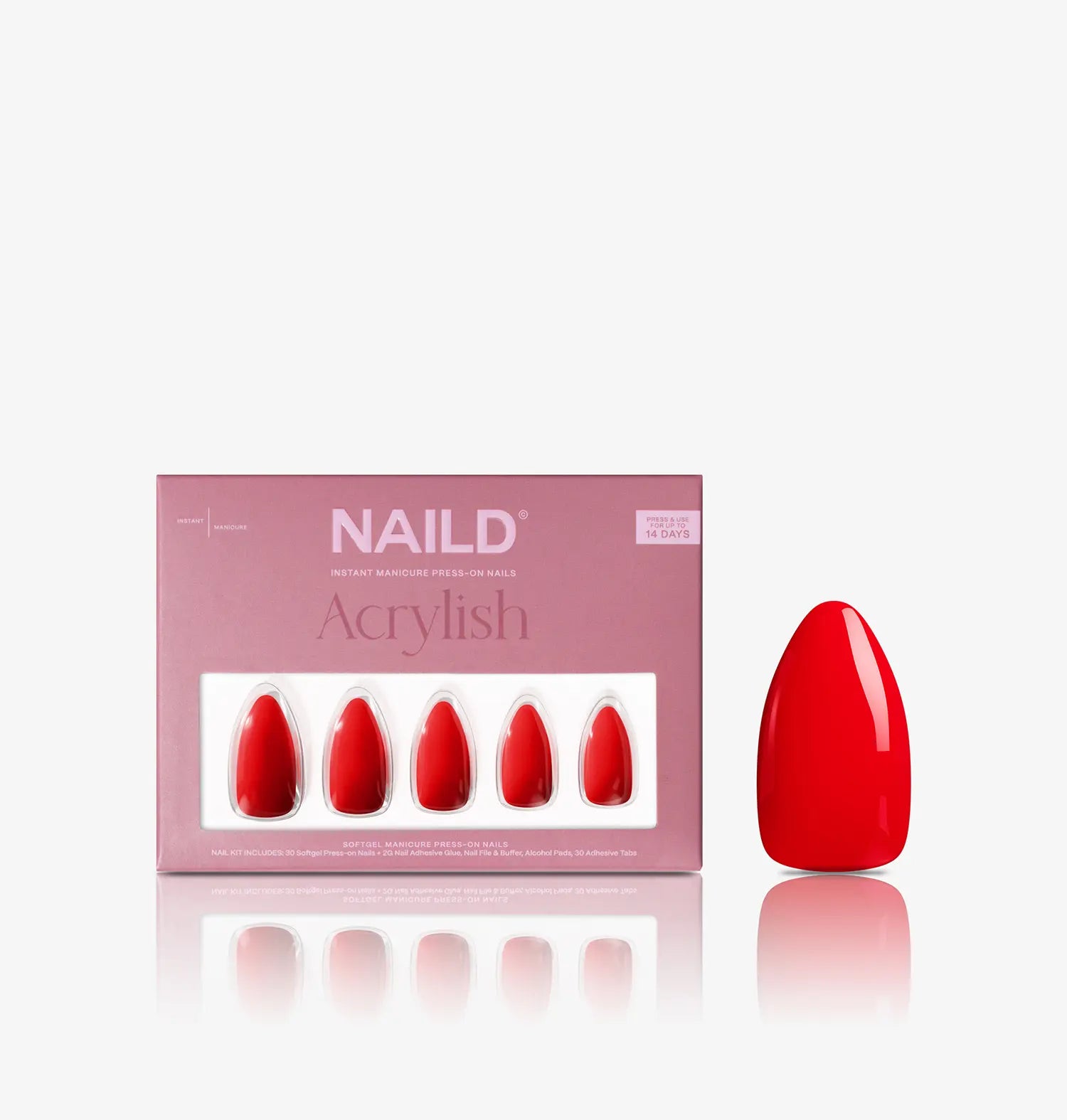 Red Almond Softgel Press-On Nails XL Pack (60 nails)