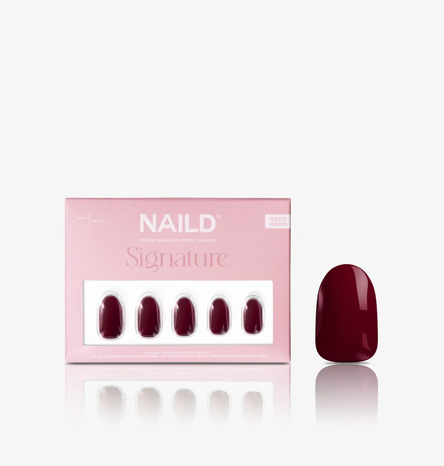 Cherry round  Softgel Press on Nails (inkl. Klebesticker & Nagelkleber)