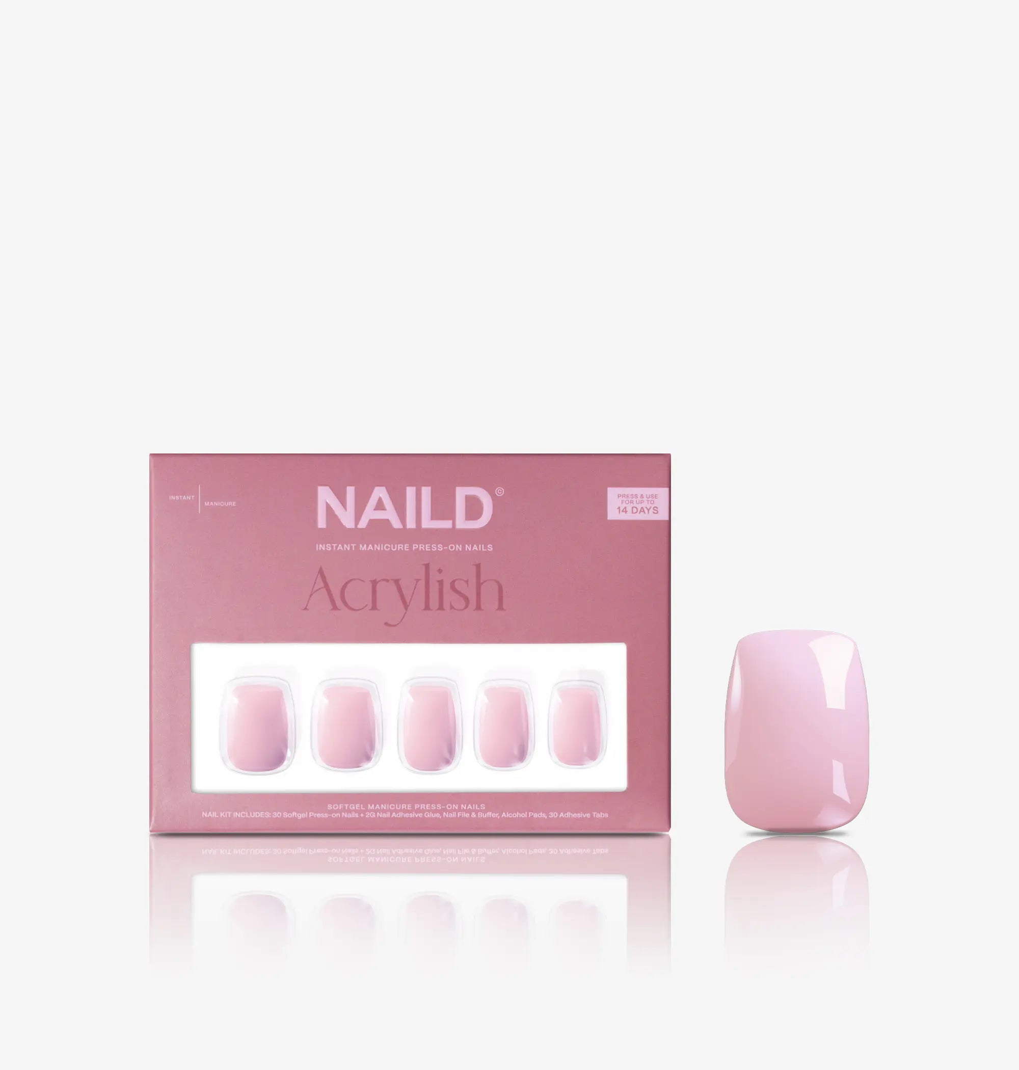 Blush short s square Softgel Press on Nails (inkl. Klebesticker & Nagelkleber)