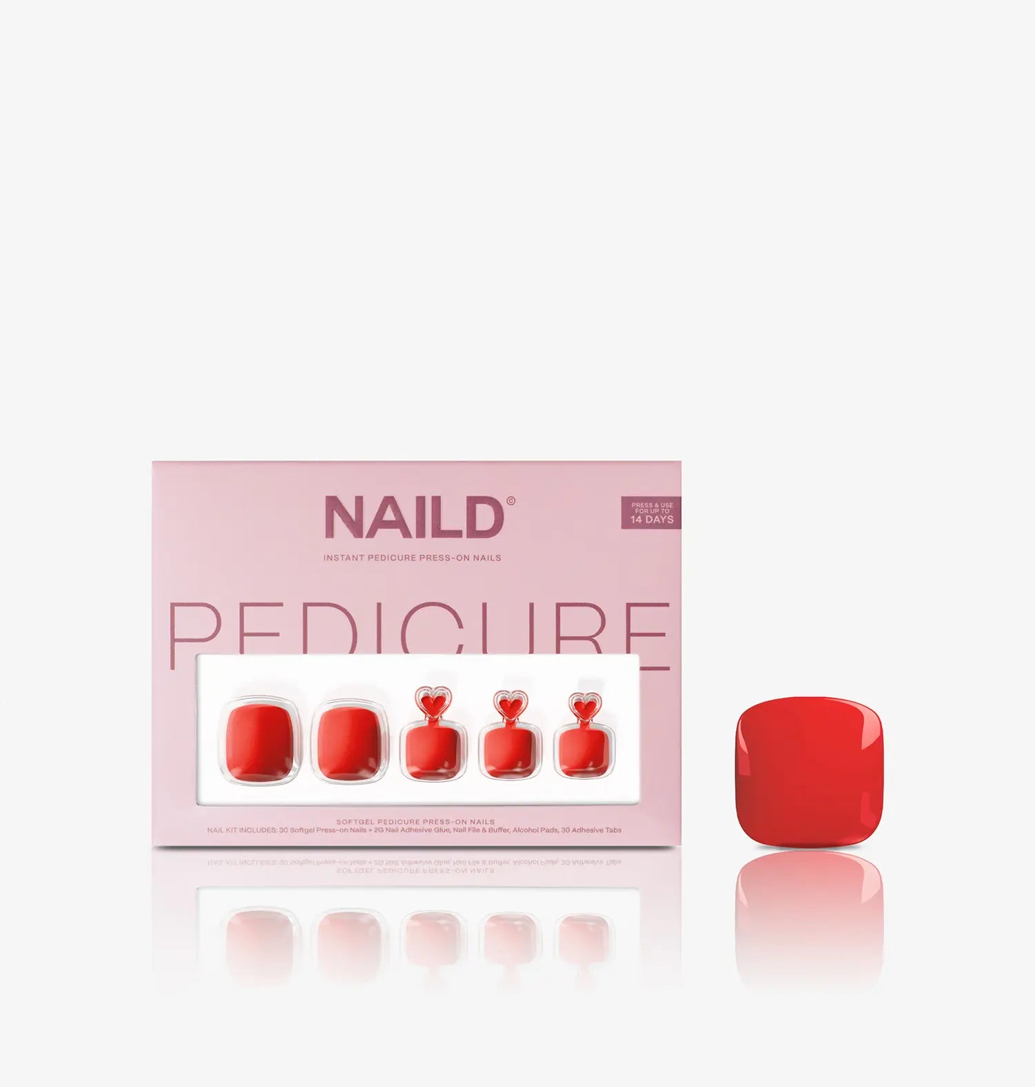 Red Toe Softgel Press on Nails (32 unghie incl. adesivi e colla per unghie)