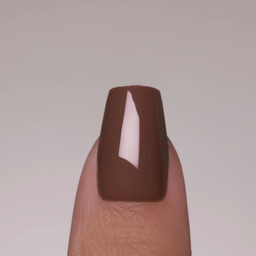 Brown coffin Softgel Press on Nails (inkl. Klebesticker & Nagelkleber)