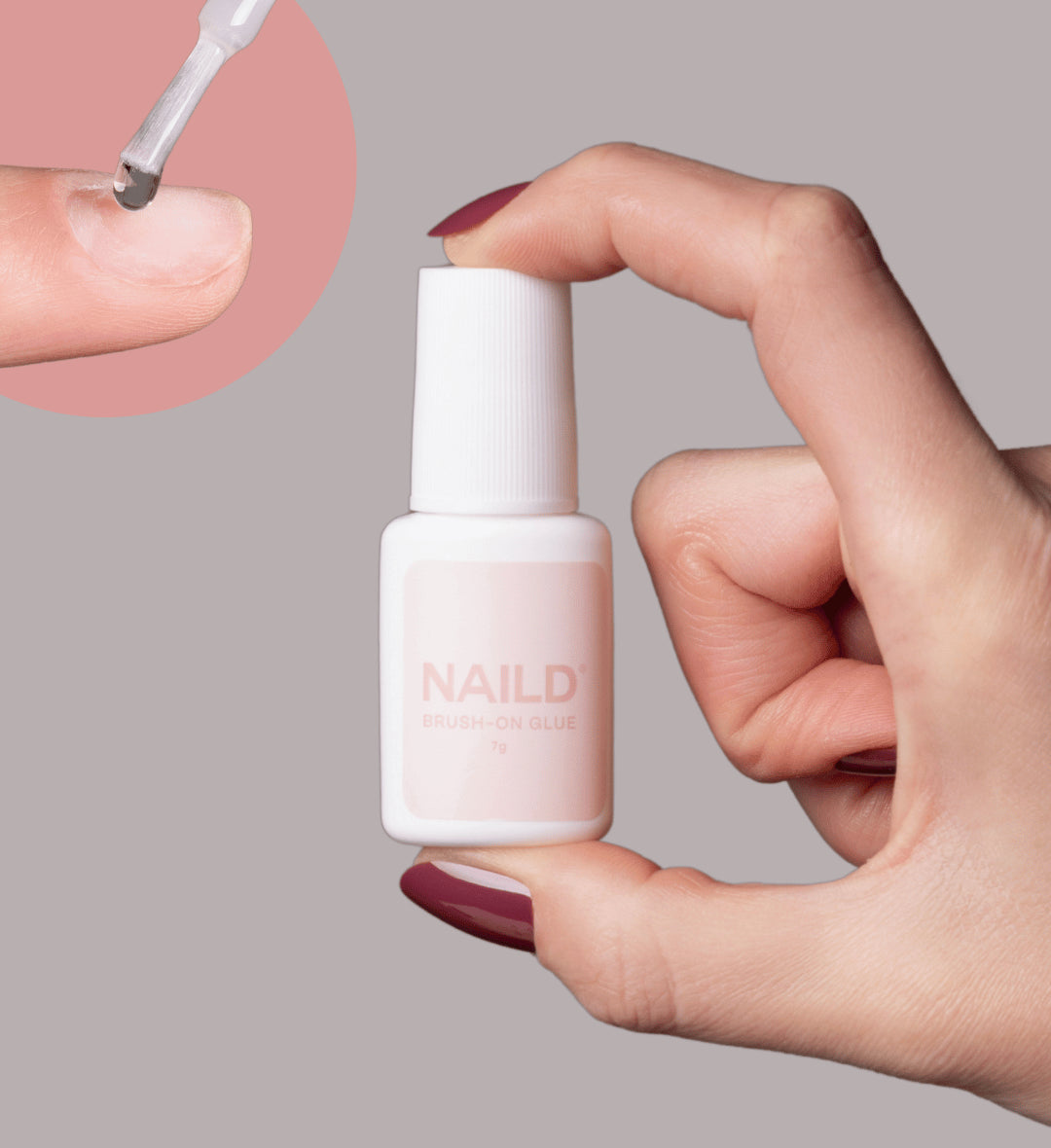 NAILD Colla in Gel con Pennello (Applicatore a Pennello) 7g Colla per Unghie Artificiali