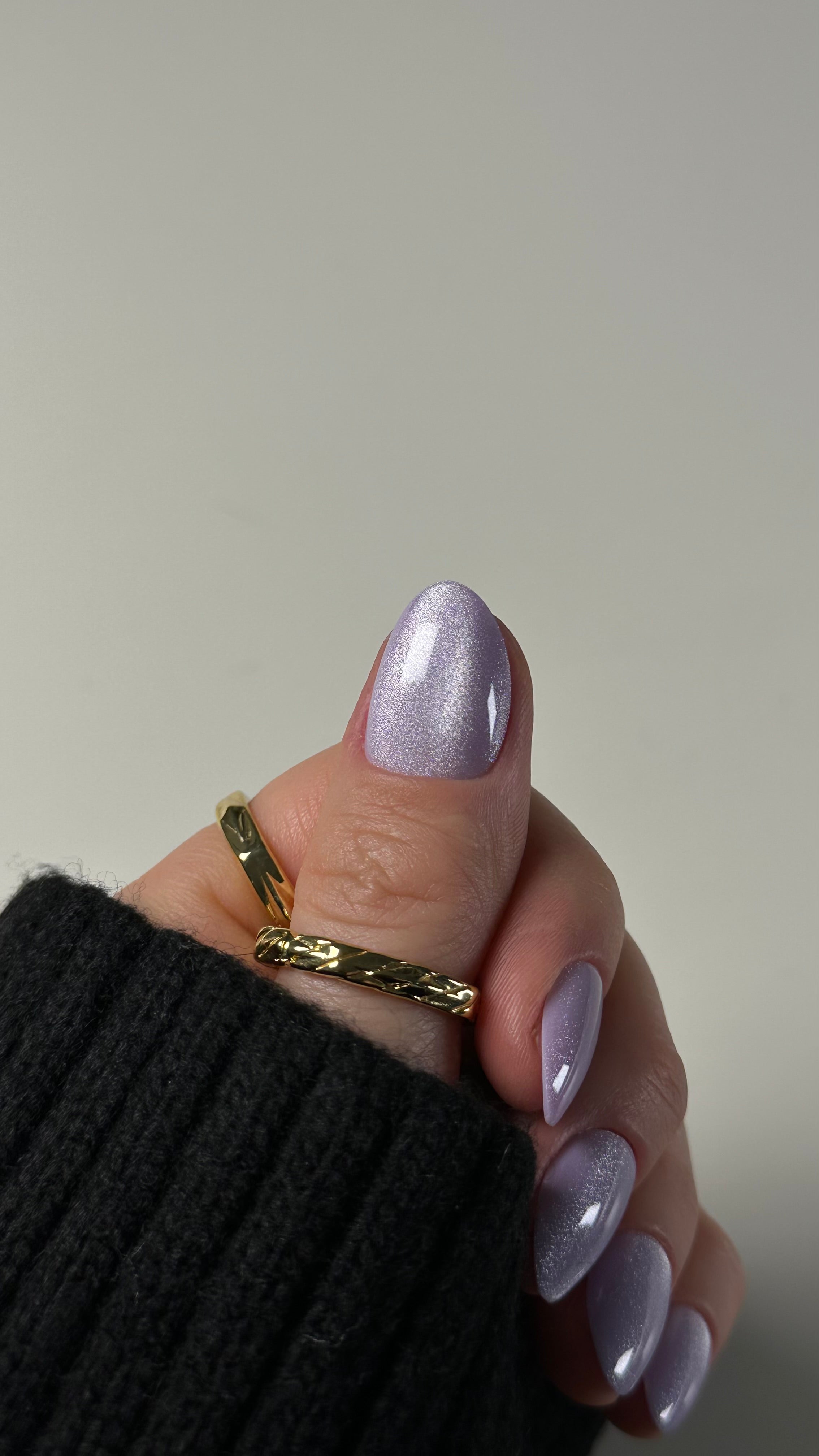 Lilac cateye short s rounded Softgel Press on Nails (inkl. Klebesticker & Nagelkleber)