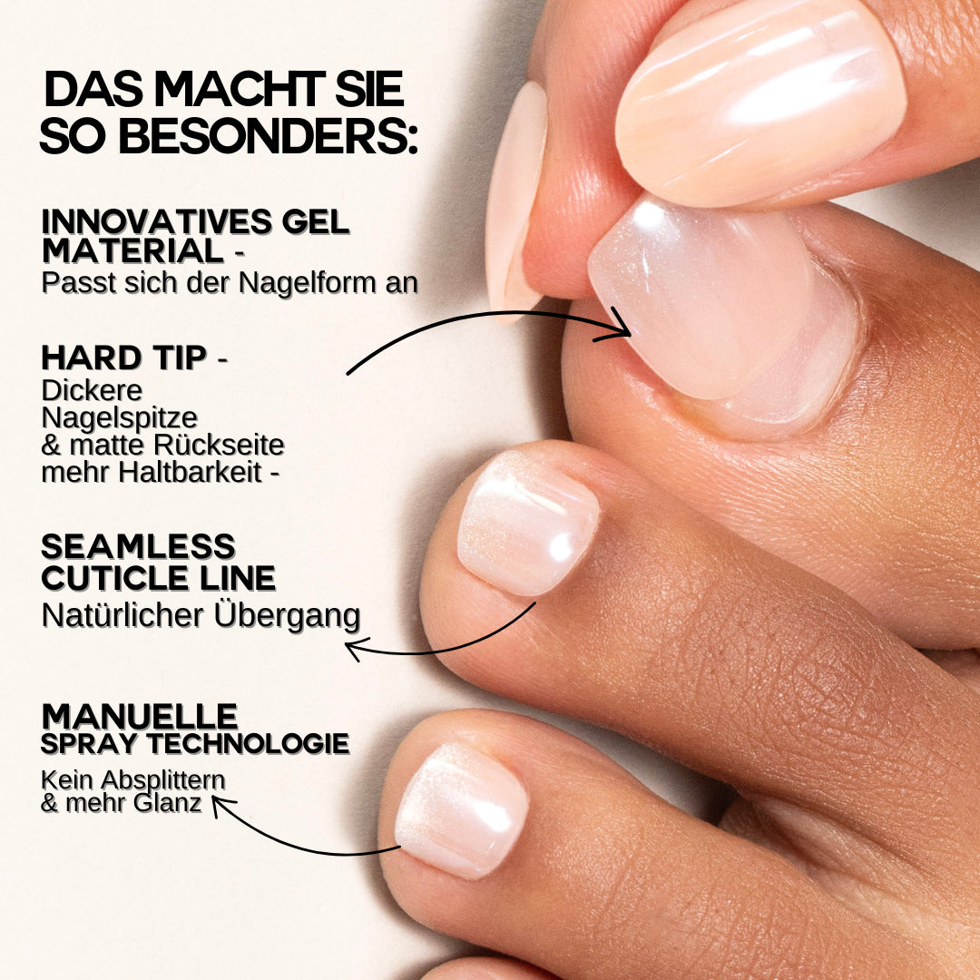 Champagne Toe Softgel Press On Nails (32 Nägel inkl. Klebesticker & Nagelkleber)