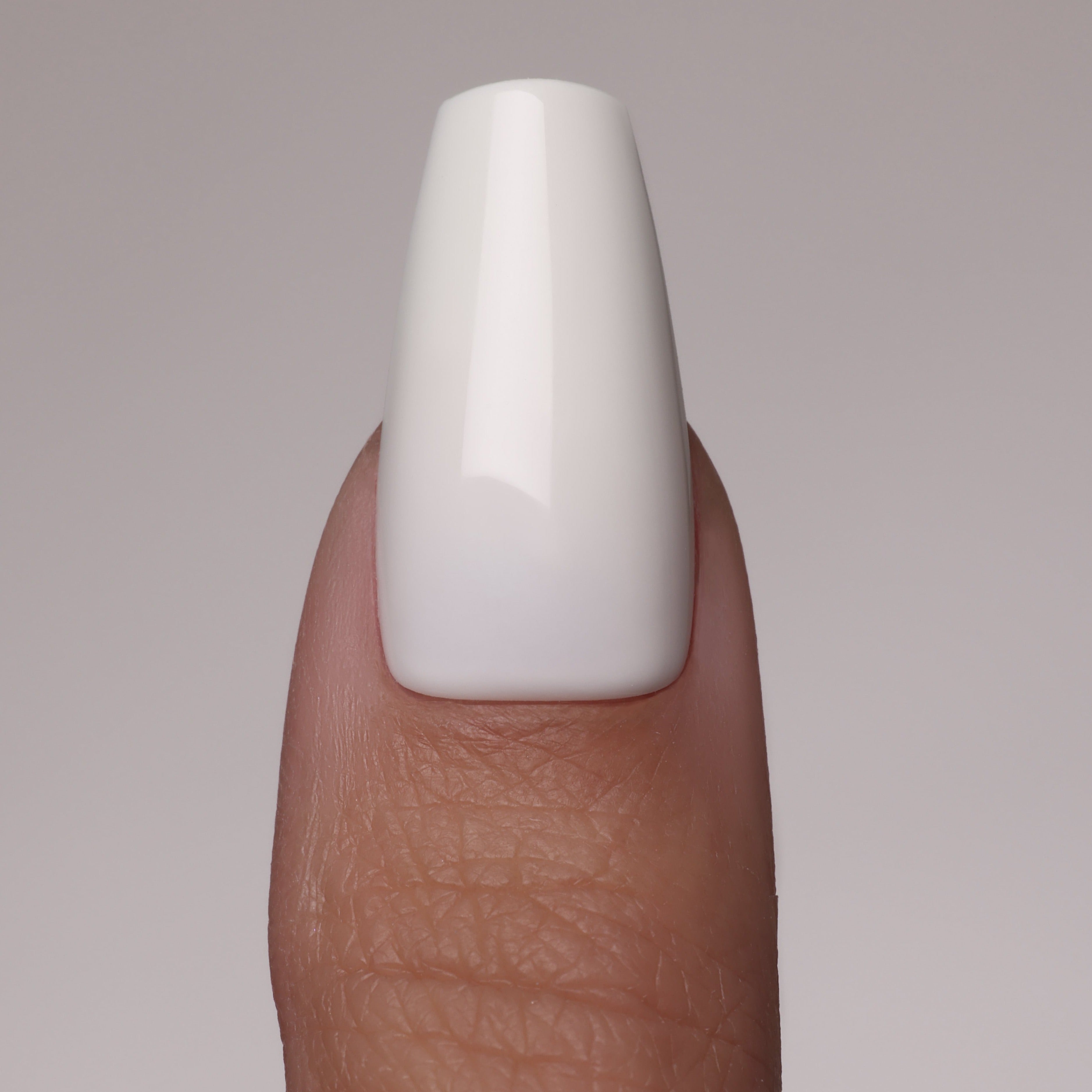 White extra-long Press On Nails