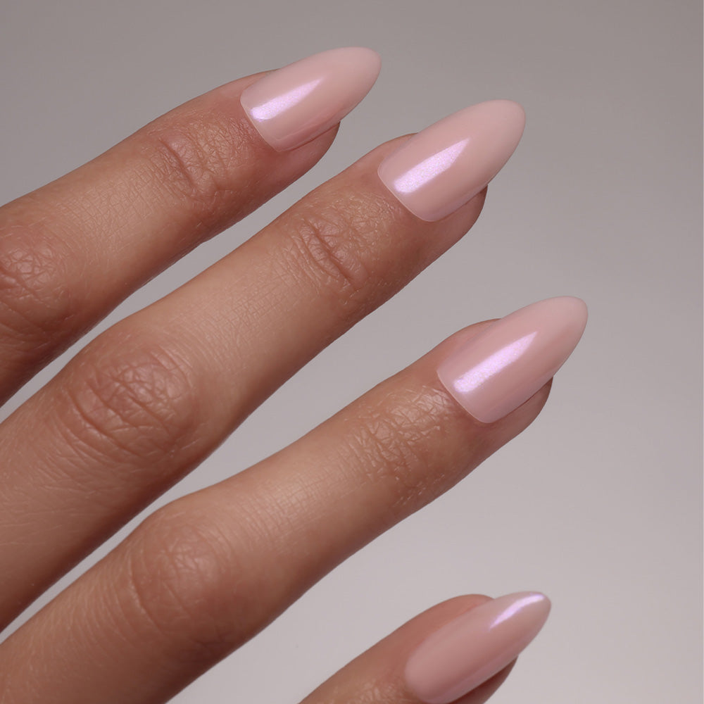 Glazed rose almond extra-long Softgel Press On Nails (inkl. Klebesticker & Nagelkleber)