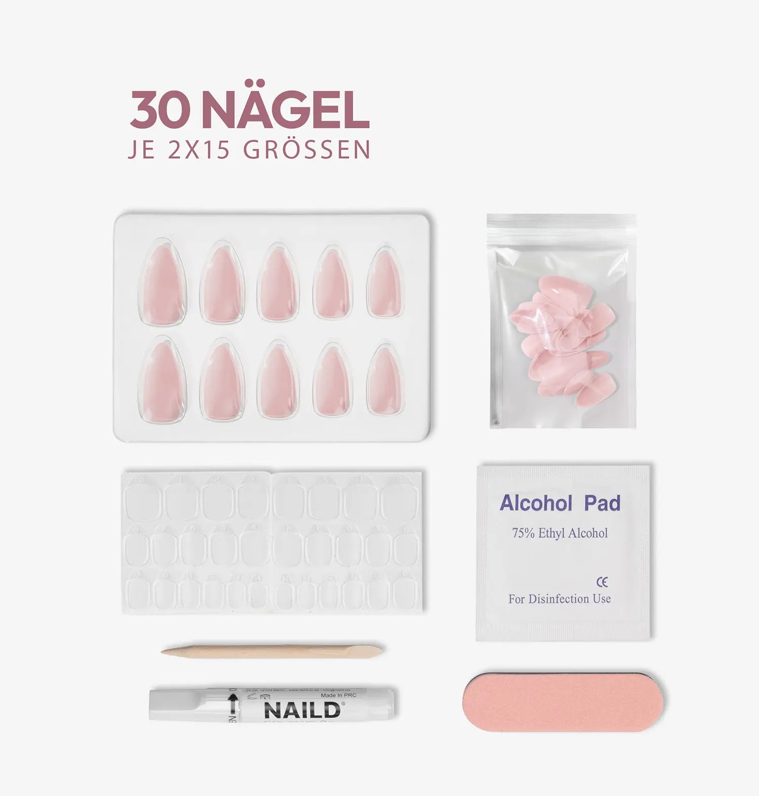 Milkshake round Softgel Press on Nails (inkl. Klebesticker & Nagelkleber)