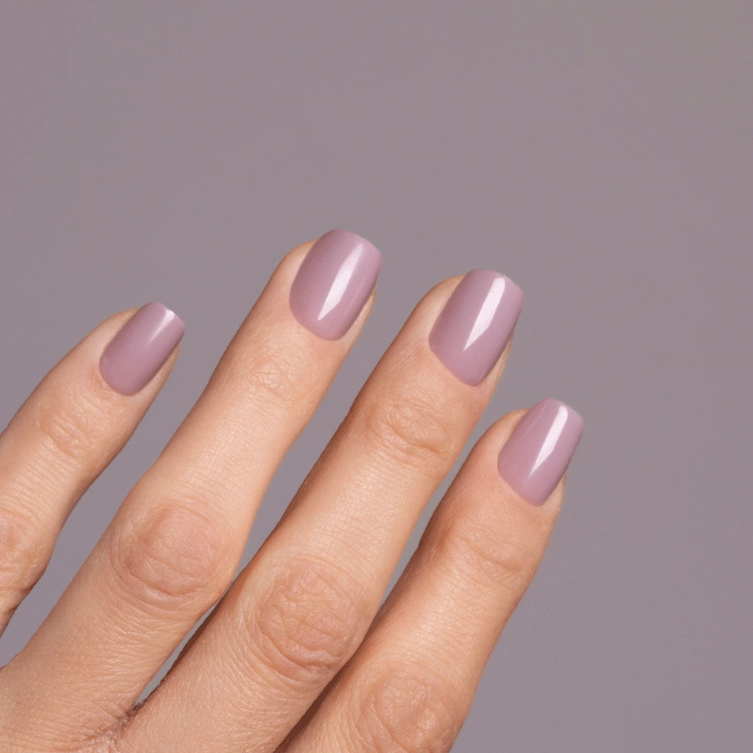 Mauve short square Softgel Press on Nails (inkl. Klebesticker & Nagelkleber)