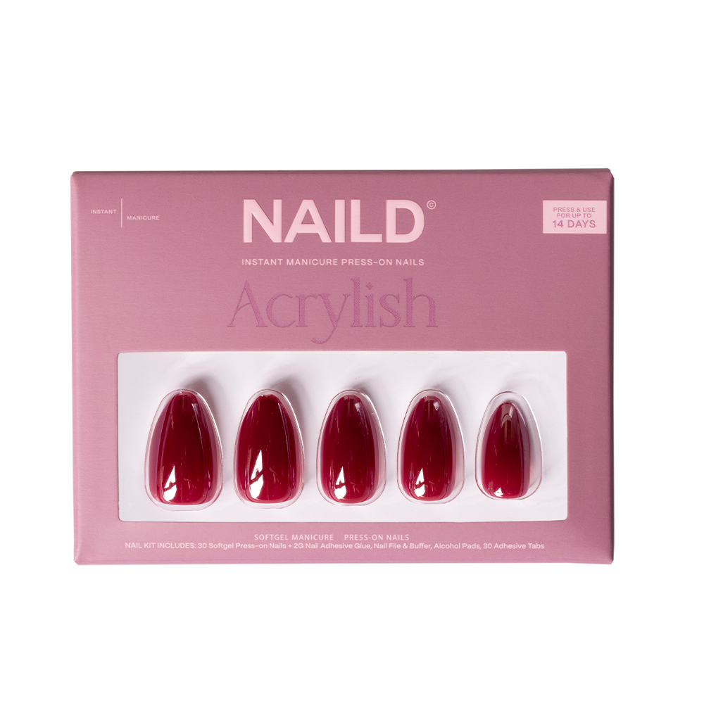 Ruby glazed almond Softgel Press On Nails (inkl. Klebesticker & Nagelkleber)