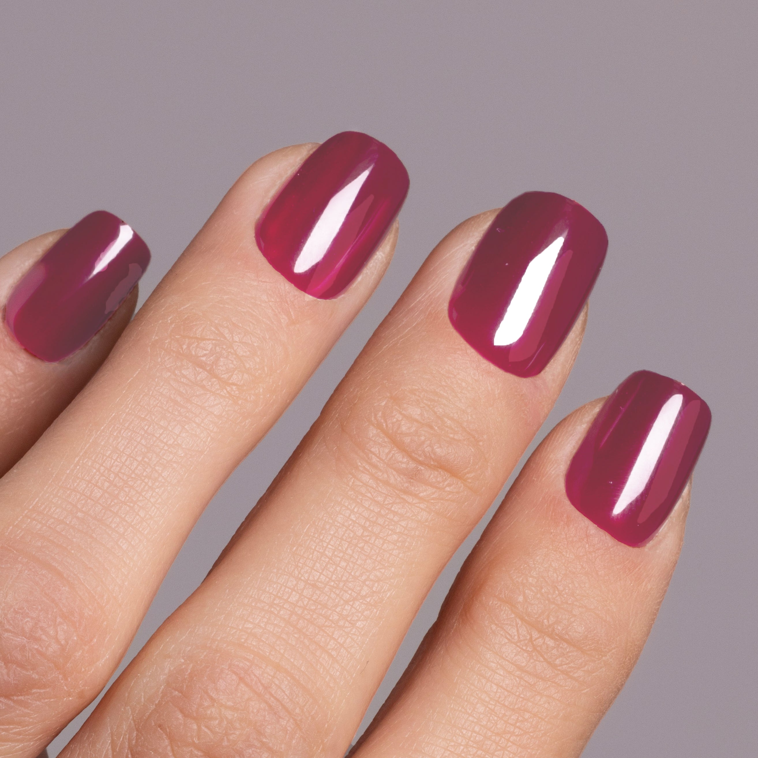 Ruby glaze short square Softgel Press On Nails (inkl. Klebesticker & Nagelkleber)